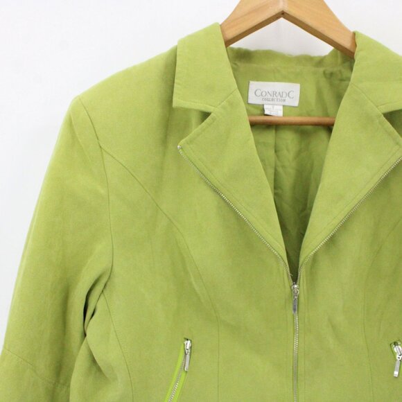 Vintage Conrad C Collection Jacket Womens Green Full Zip Lined Polyester Size 12 - Picture 3 of 10